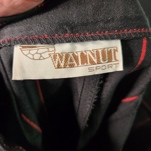 VintageHigh Rise Pleated Front Dark Academia Gothic Punk Black Red Pinstripe Woo - Picture 6 of 8